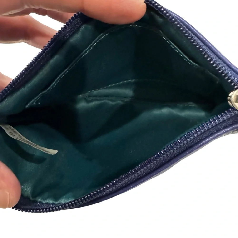 Coach Blue Leather Wristlet Small